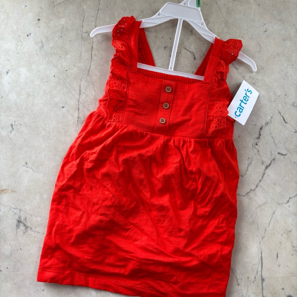 carter’s baby girl toddler girls persimmon red orange dress 18m